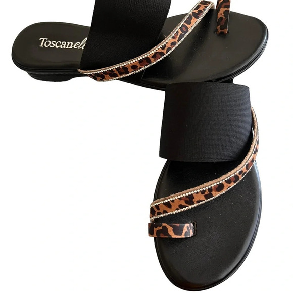 Tortoise Animal Print‎ Sandals Bling 9 - Picture 1 of 5